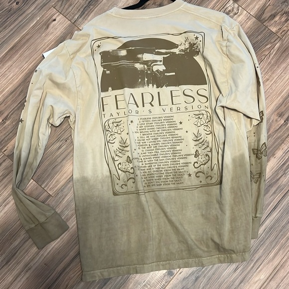 Taylor Swift Fearless (Taylor’s Version) Tour Long Sleeve Shirt XL Dip Dye Ombre - Picture 3 of 4